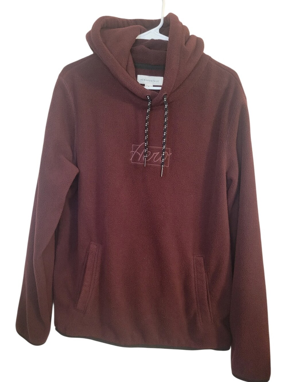 Aeropostale Men's Hooded Fleece Pullover - Deep Wine - Picture 1 of 8